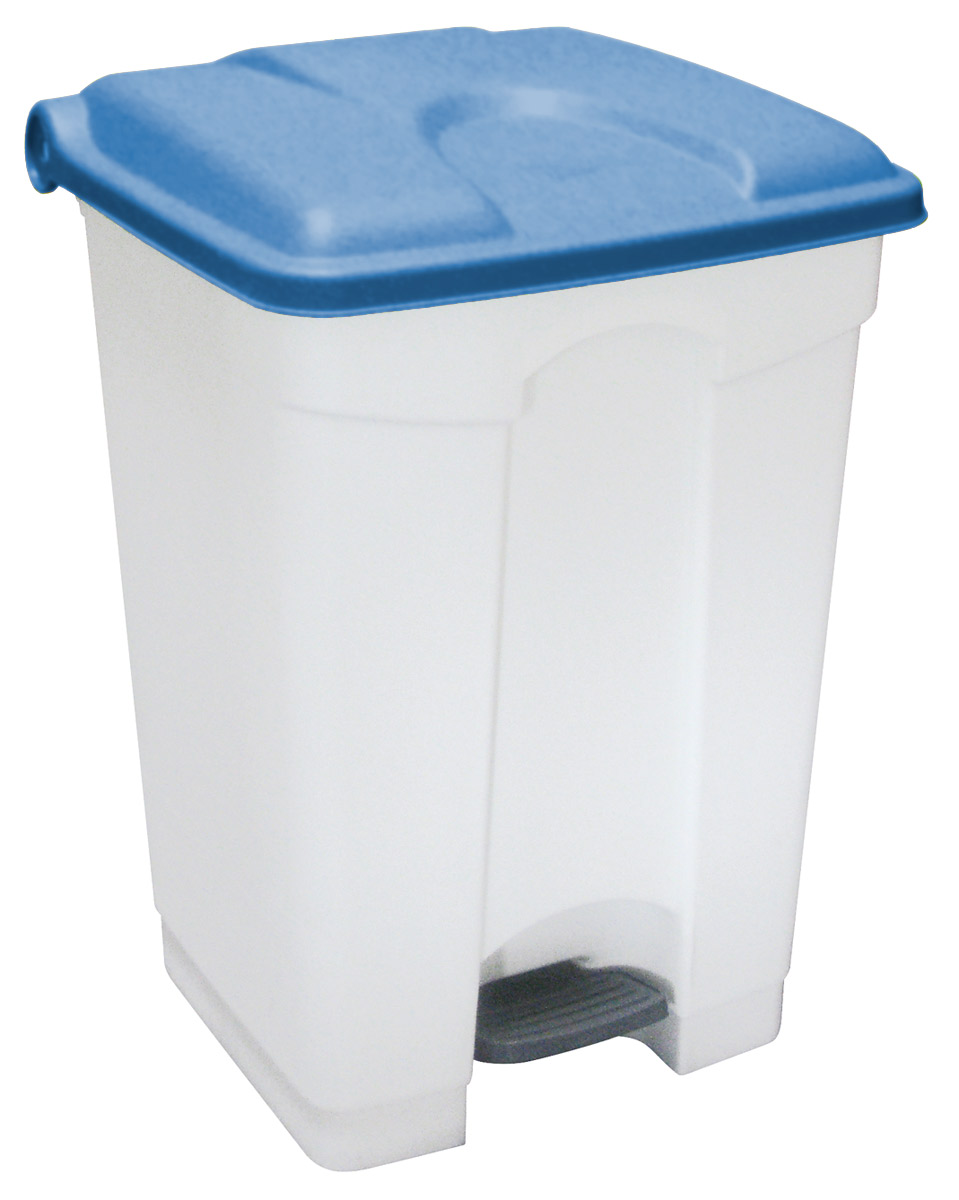 CONTENEDOR 45L blanco tapa azul